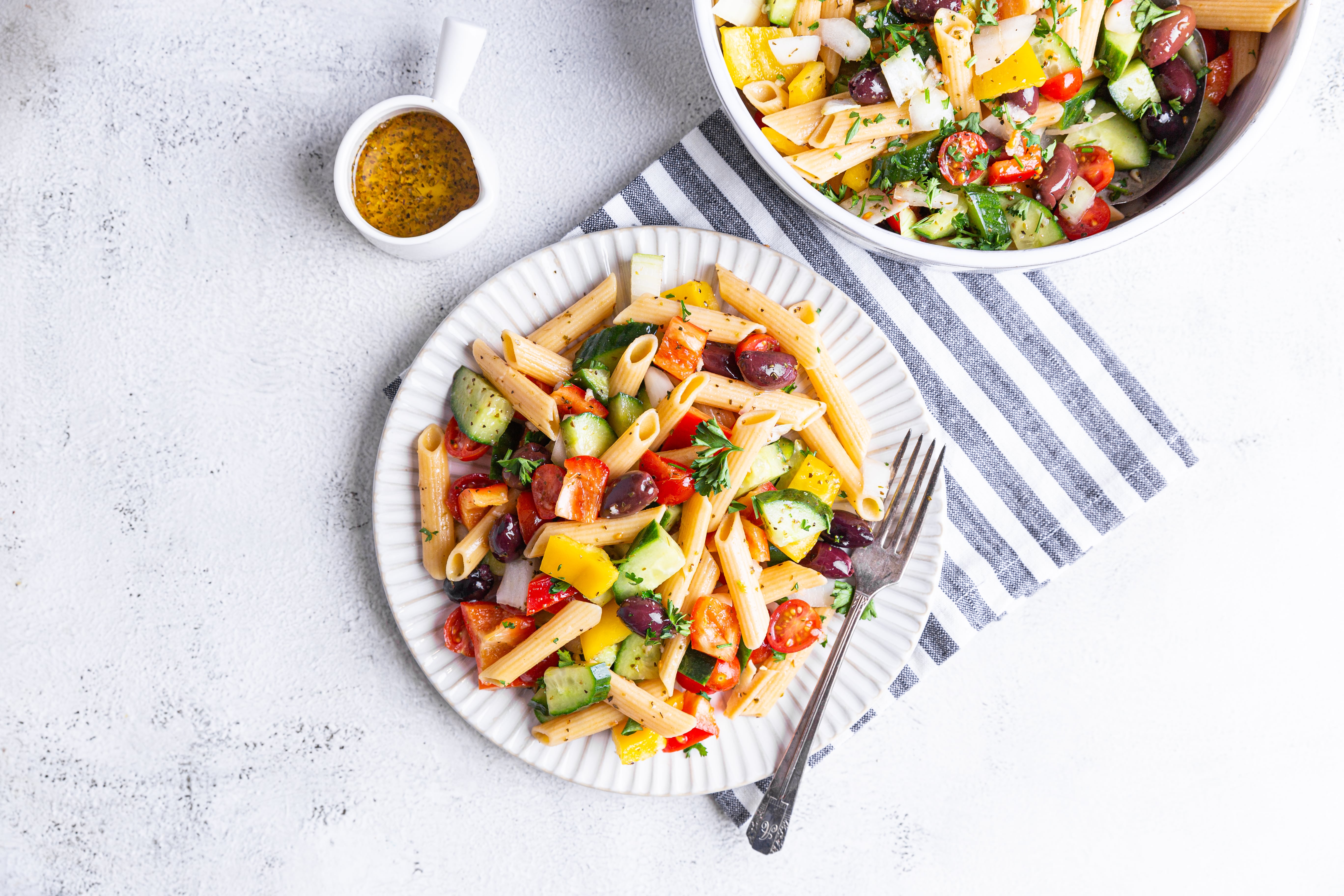 Greek Pasta Protein Salad – Essential Sports Nutrition