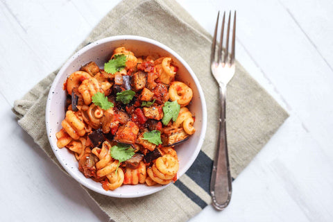 Aubergine & Tomato Pasta | Recipe Download - Essential Sports Nutrition