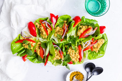 Curry Chickpea Lettuce Wraps