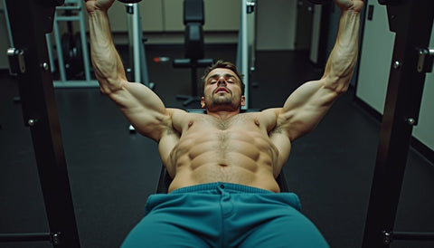 Muscular Male on a Bench Press