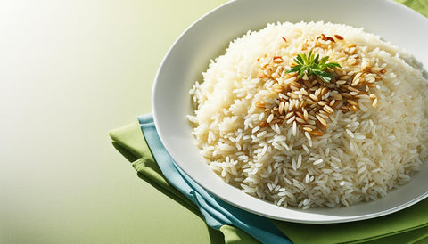 a large plate of rice