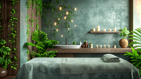  calming elements like candles, plants, and a tranquil color scheme