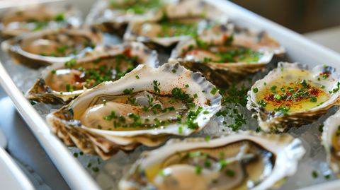 a platter of oysters