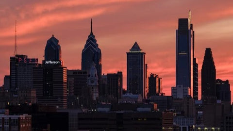 philly skyscape at sunset