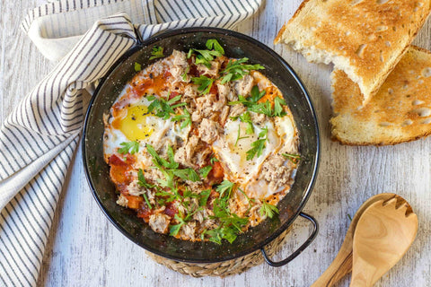 Egg Fried on Tomatoes With Tuna | Recipe Download - Essential Sports Nutrition