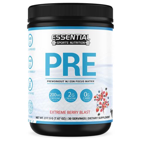 Whey Protein | Vanilla Ice Cream 2lb + PRE | Extreme Lemon Rush - Essential Sports Nutrition