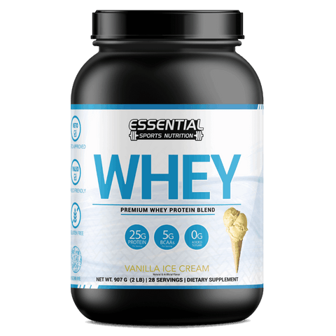 Whey Protein | Vanilla Ice Cream 2lb + PRE | Extreme Lemon Rush - Essential Sports Nutrition