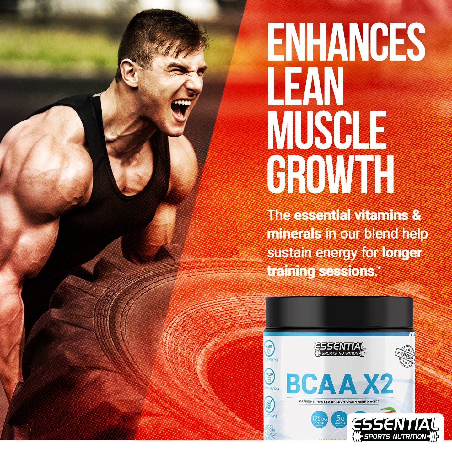 Essential BCAA X2 (Energized Aminos) Peach Mango — Energy