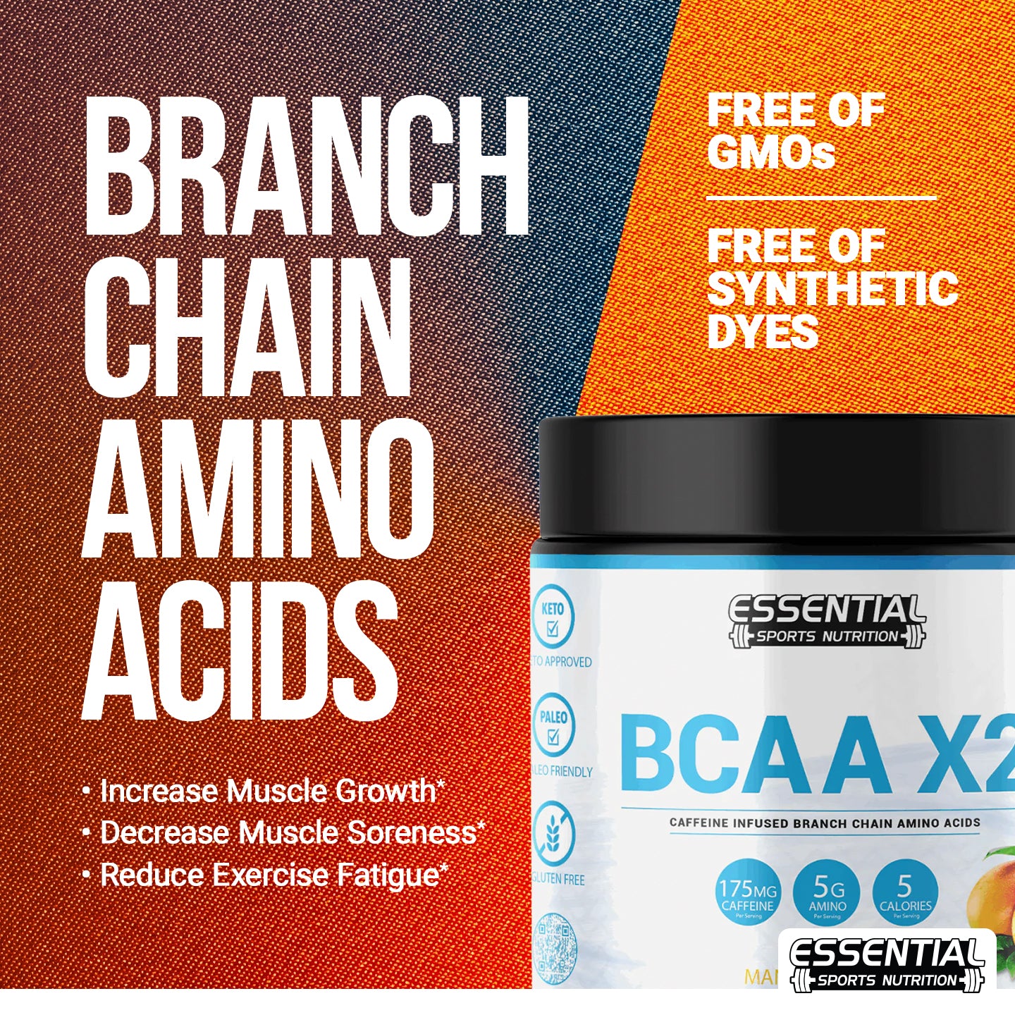 Essential BCAA X2 (Energized Aminos) Peach Mango — Energy