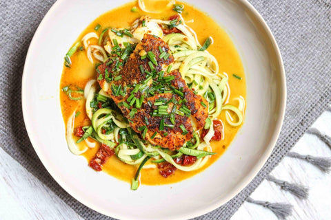 Cod With Creamy Zoodles | Recipe Download - Essential Sports Nutrition