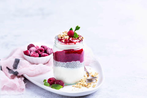 Overnight Raspberry Chia Parfait | Recipe Download - Essential Sports Nutrition