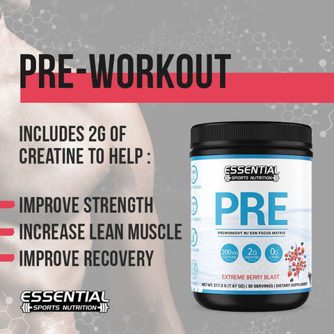 V-Pro Vanilla Cream & PRE Extreme Berry Blast Bundle - Essential Sports Nutrition