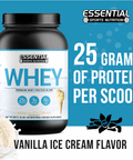 Whey Protein | Vanilla Ice Cream 2lb + PRE | Extreme Lemon Rush - Essential Sports Nutrition