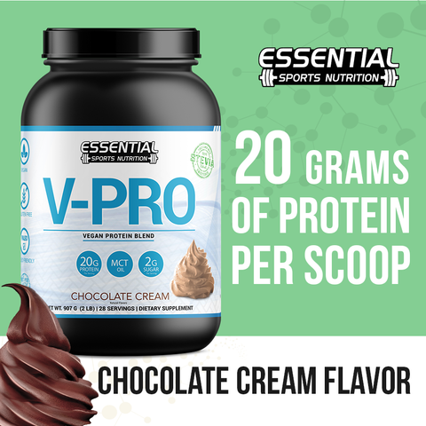 V-PRO Vegan Protein | Chocolate Cream + BCAA X2 | Razzberry Iced Tea - Essential Sports Nutrition