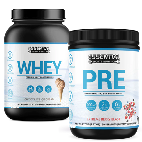 Whey Protein | Chocolate Ice Cream 2lb + PRE | Extreme Lemon Rush