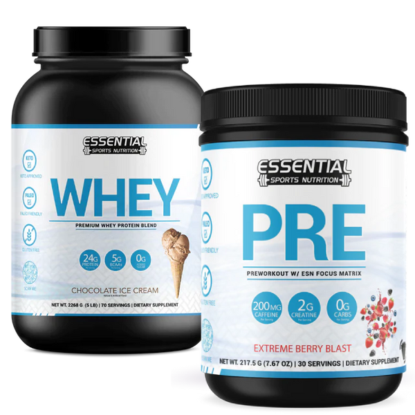 Whey Protein | Chocolate Ice Cream 2lb + PRE | Extreme Lemon Rush