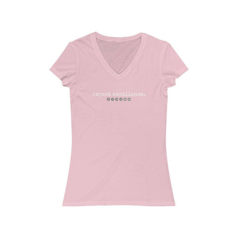 QWERTY - expect excellence - Women's V-Neck Tee - Essential Sports Nutrition