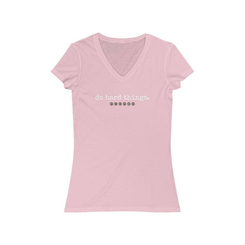 QWERTY - do hard things - Women's V-Neck Tee - Essential Sports Nutrition