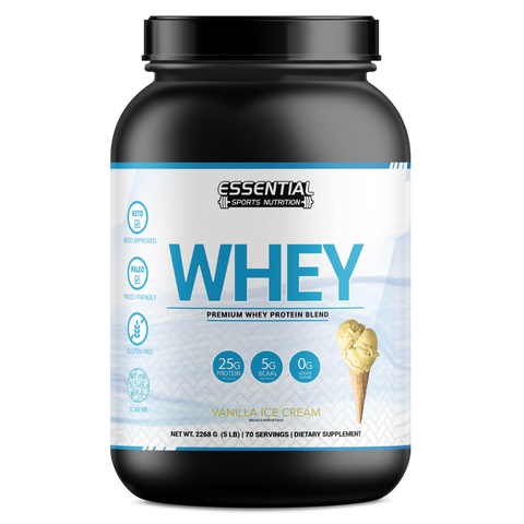 Whey Protein | Vanilla Ice Cream 5lb - Essential Sports Nutrition