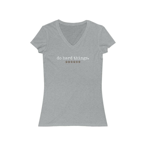 QWERTY - do hard things - Women's V-Neck Tee - Essential Sports Nutrition