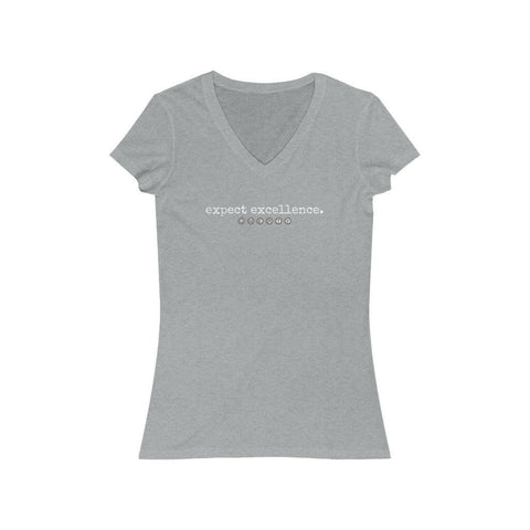 QWERTY - expect excellence - Women's V-Neck Tee - Essential Sports Nutrition